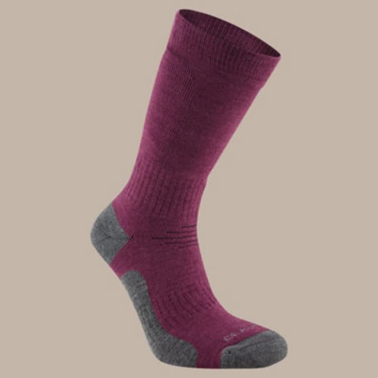Image of Craghoppers 'Trek' Merino Wool-Blend Hiking Socks Dark Pink