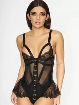 Image of Ann Summers Bodywear The Extrovert Crotchless Teddy, Black, Size S, Women