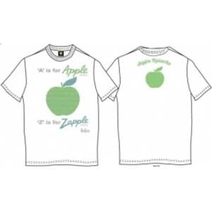 Image of A is for Apple Mens White Vintage Print T Shirt: Large