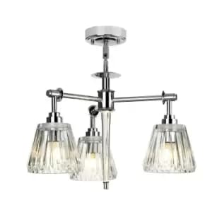 Image of IP 44 3Bulb Ceiling Pendant Light Fitting Polished Chrome LED G9 3.5W