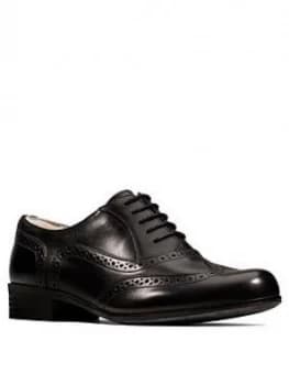 Image of Clarks Hamble Oak Leather Brogues - Black Leather, Size 3, Women