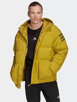 Image of adidas Utilitas Hooded Down Jacket, Green, Size L, Men