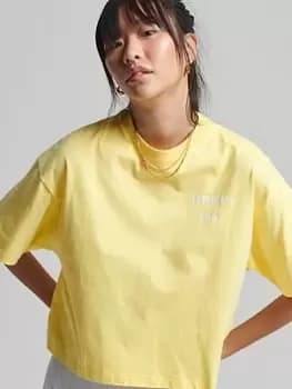 Image of Superdry Code Core Sport Tee -yellow, Yellow, Size 10, Women