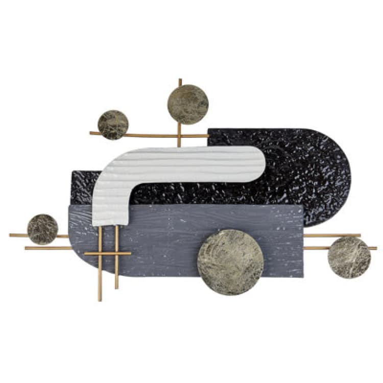 Image of Beliani Wall Decor Lutetium Metal 55cm Black