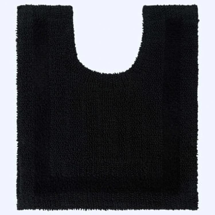 Image of Homescapes Luxury Reversible Cotton Pedestal Mat - Black
