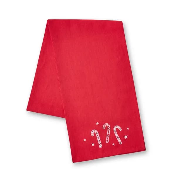 Image of Catherine Lansfield Christmas Candy 33cm x 220cm Runner Red