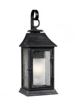 Image of 1 Light Outdoor Large Wall Lantern Light Weathered Zinc IP44, E27