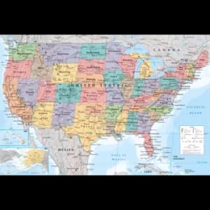 Image of USA Map Maxi Poster