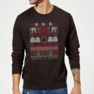 Image of Star Wars Merry Sithmas Knit Christmas Sweatshirt - Black