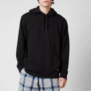 Image of Calvin Klein Mens Pullover Chest Logo Hoodie - Black - XL