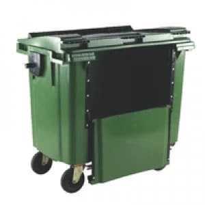 Image of Slingsby Green 1100 Litre Wheeled Bin With Drop Down Front and Flat Lid 377975