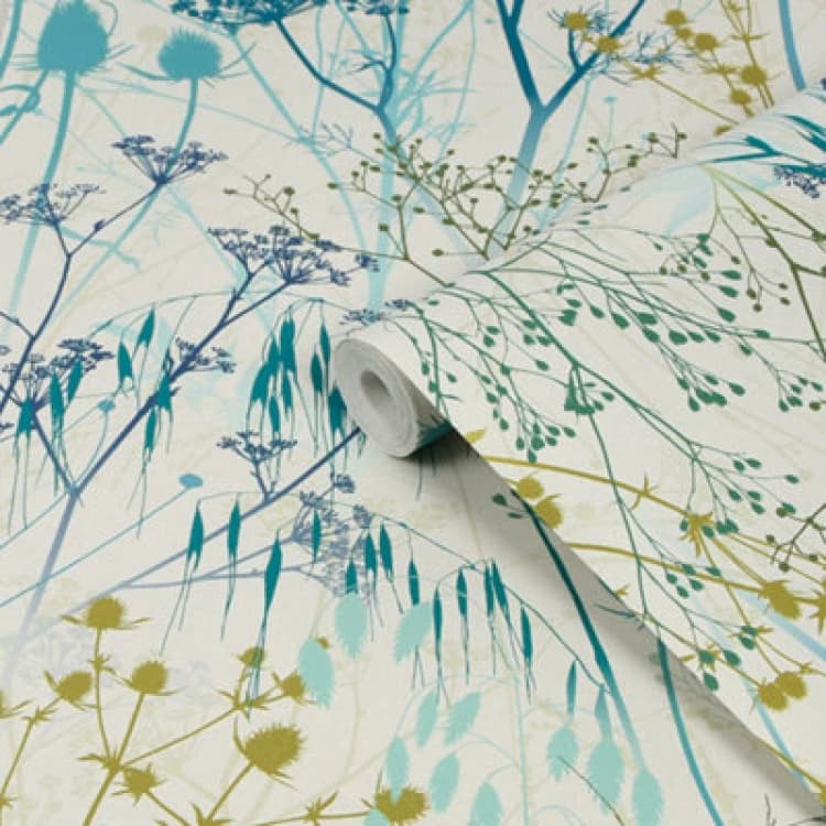 Image of Clarissa Hulse Clarissa Hulse Summer Border Floral Wallpaper in Green Green One Size Unisex 5011583555578