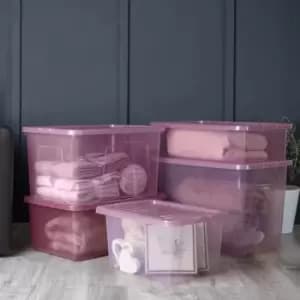 Image of Wham Crystal Set of 5 Assorted Size Boxes & Lids Pink