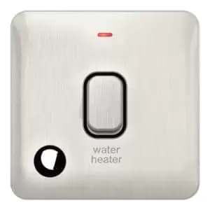 Image of Schneider LSD 20AX Double Pole Switched LED Flex Outlet Black Insert Stainless Steel - GGBL2014WHBSS