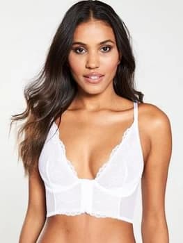 Image of Gossard Superboost Lace Deep V Bralet - White, Size 38C, Women