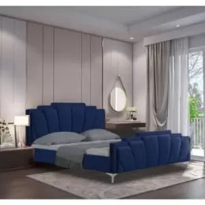 Image of Lanna Bed Super King Plush Velvet Blue