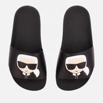 Image of KARL LAGERFELD Womens Kondo II Ikonic Slide Sandals - Black - UK 5