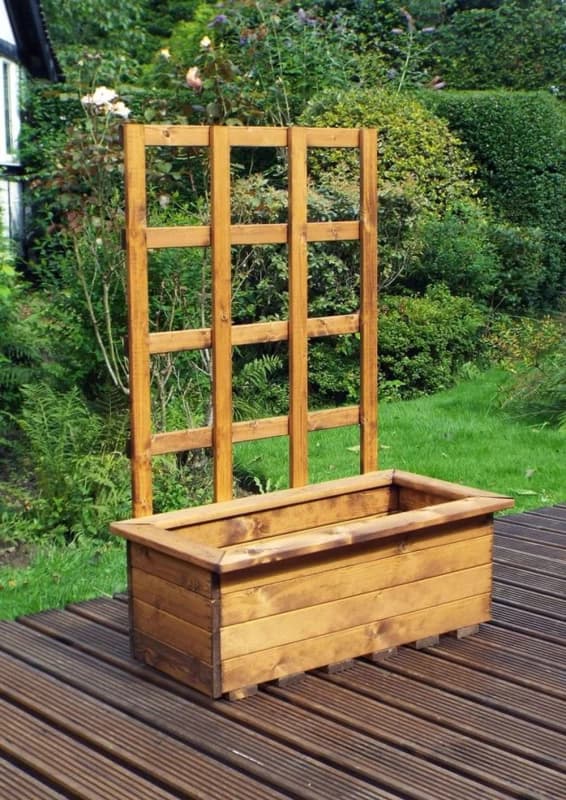 Image of Charles Taylor Trading Large Wooden Kensington Planter Brown