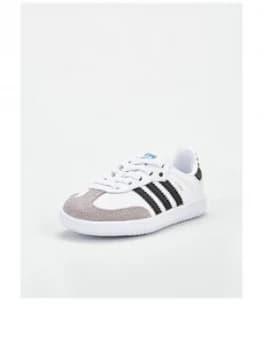 Image of adidas Originals SAMBA OG EL Infant Trainer, Ftwr White, Size 4