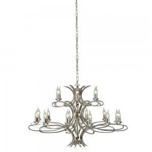 Image of 18 Light Chandelier Polished Nickel Plate Finish, E14