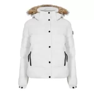 Image of Superdry Hooded Mid Layer Short Jacket - White