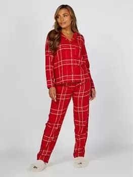 Image of Boux Avenue Xmas Red Check Pj In A Bag, Red, Size 22, Women