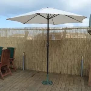 Image of 2.7m Wind Up Crank Garden Parasol with Aluminium Shaft in Cream