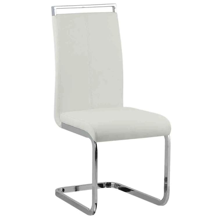 Image of Beliani Set Of 2 Dining Chairs Greedin Faux Leather White