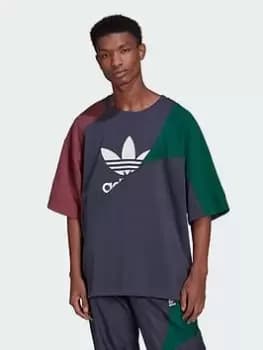 Image of adidas Originals Half Trefoil T-Shirt, Navy Size XS Men