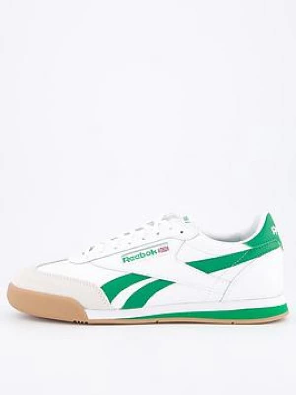Image of Reebok campio xt trainers in white & green White & Green UK 7 (EU 40½)