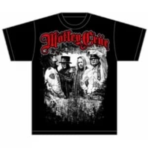 Image of Motley Crue Greatest Hits Bandshot Mens Black TShirt: Larg