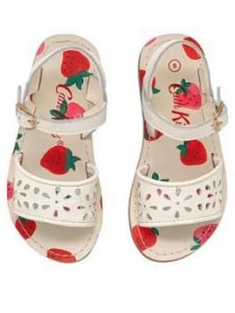 Image of Cath Kidston Girls Broderie Sandal - White, Size 9 Younger