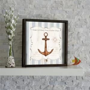 Image of KZM575 Brown Blue White Decorative Framed MDF Painting
