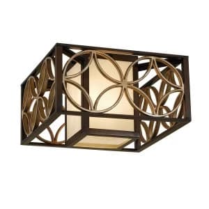 Image of 2 Light Flush Ceiling Light Gold, Bronze