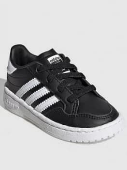 Image of adidas Originals Team Court Infant Trainers - Black/White, Size 5