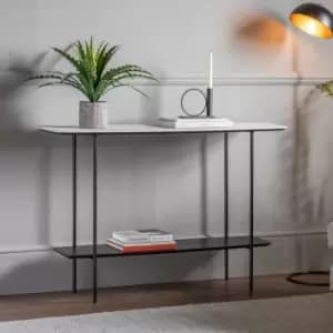 Image of Fairfield Console Table, Marble Effect White