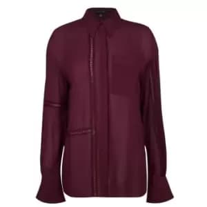 Image of Ted Baker Agniss Lace Insert Shirt - Purple