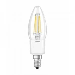 Image of OSRAM LED (monochrome) EEC A++ (A++ - E) E14 Candle 4.5 W = 40 W Warm white (Ø x L) 35mm x 97mm Filament, dimmable