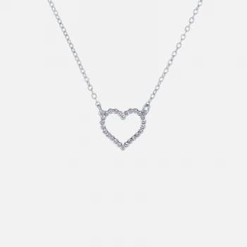 Image of Ted Baker Womens Lendra: Crystal Heart Pendant - Silver Tone, Clear Crystal