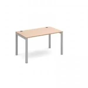 Image of Connex single desk 1200mm x 800mm - silver frame and beech top