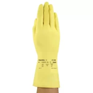 Image of Chemical Resistant Gloves, Yellow Rubber, Size 9