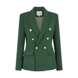Image of Yumi Khaki Green Blazer With Button Detail - Green