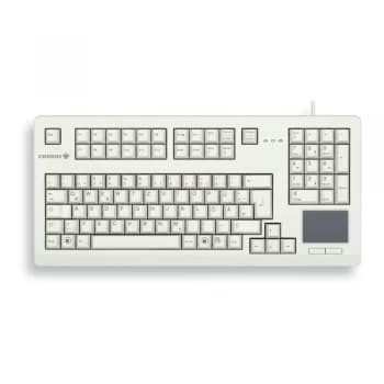 Image of Cherry G80-11900 Touchboard Keyboard with built-in touchpad - USB - Light Grey - DE