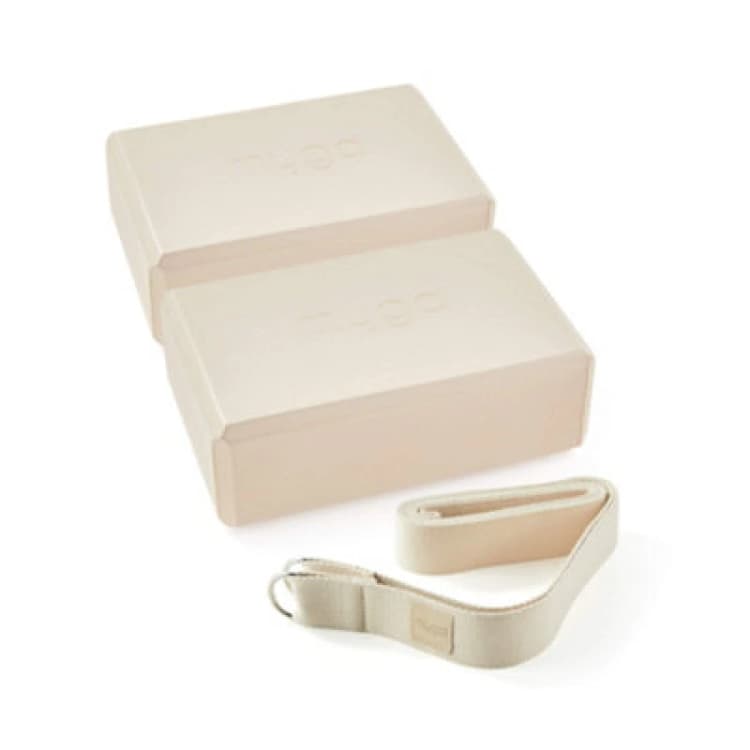 Image of Myga Pair Of Yoga Blocks & Strap Sand