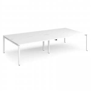 Image of Adapt II Double Back to Back Desk s 3200mm x 1600mm - White Frame whit