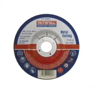 Image of Faithfull FAI1003MDC Depressed Centre Metal Cut Off Disc 100 x 3.2...