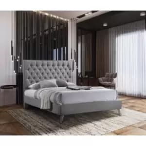 Image of Casana Bed Super King Plush Velvet Steel