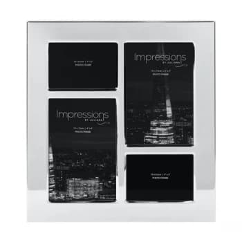 Image of Impressions Nickel Plated Photo Frame 4 Apertures 4 X 2.5