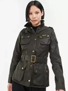 Image of Barbour International Ladies International Wax Jacket - Green, Size 12, Women