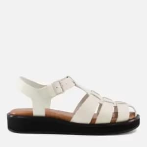 Image of Dune Womens Loch Leather Fisherman Sandals - Ecru - UK 7